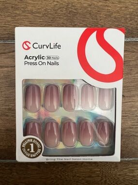CurvLife NWT Dusty Mauve Ombré Rounded Square 30-ct Gel Press-on Nails